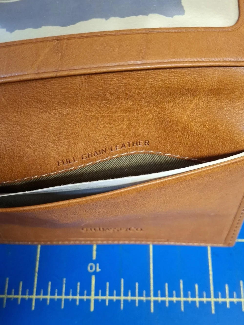 G.H.Bass & Co Tan Leather Card Wallet 4x3 New